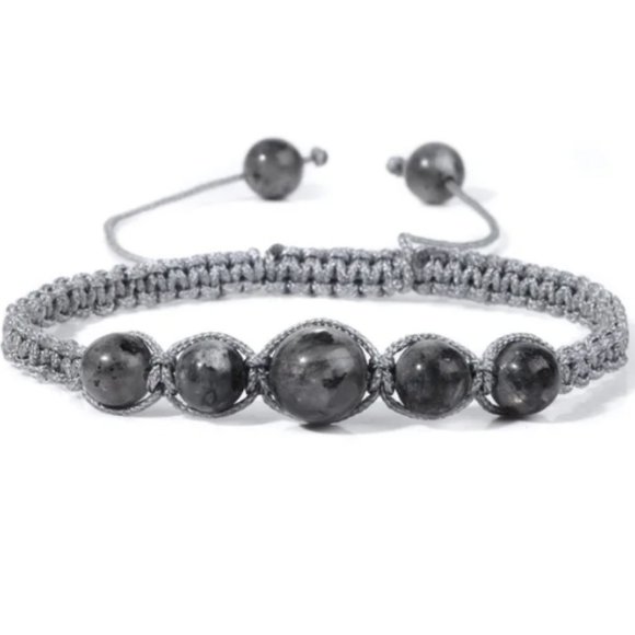 Grey Jasper Bracelet,Gemstone Bracelet,Drawstring Bracelet,Shamballa Bracelet - Picture 1 of 1